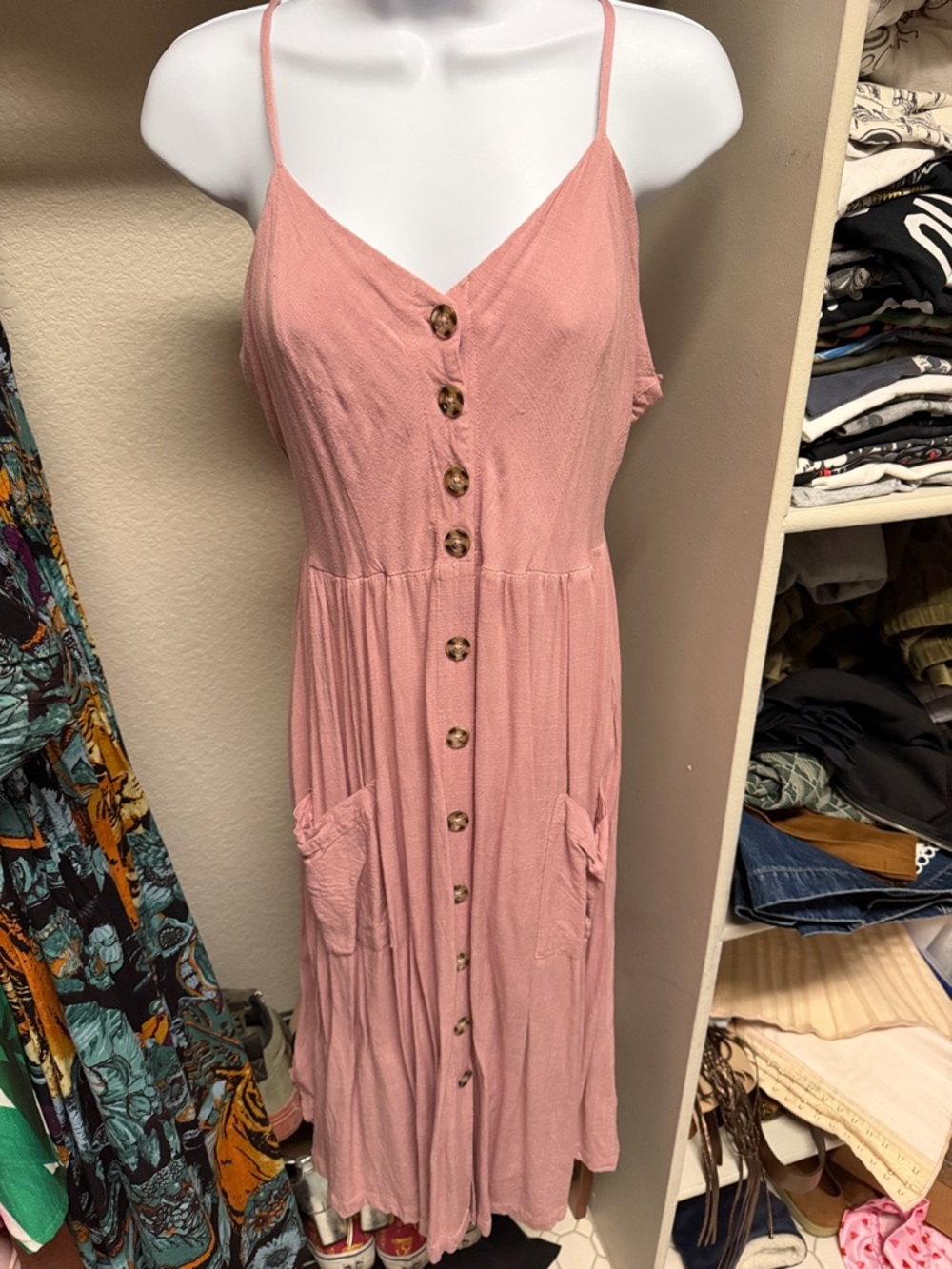 Pink midi sundress , size L